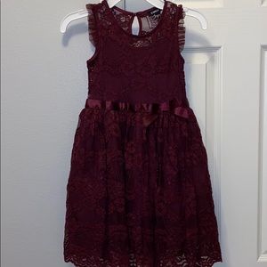 Size 6 Wine Lace Girl’s Dress